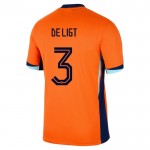 Günstige Fußballtrikots Niederlande De Ligt 3 Kinder Heimtrikot EURO 2024 Kurzarm